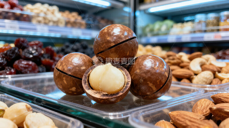 高清大图下载【趣麦麦图】夏威夷果  圆滚  光滑