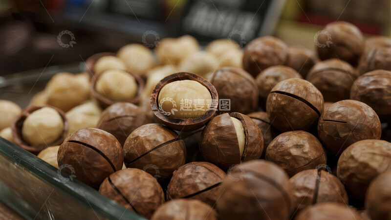 高清大图下载【趣麦麦图】夏威夷果  圆滚  健脑