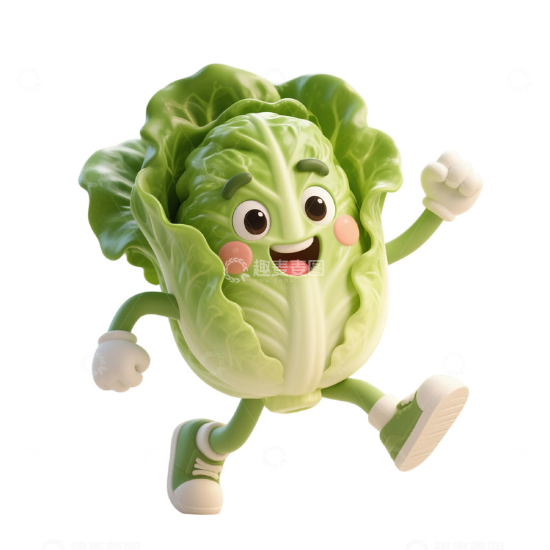 高清大图下载【趣麦麦图】拟人化蔬菜奔跑卡通形象