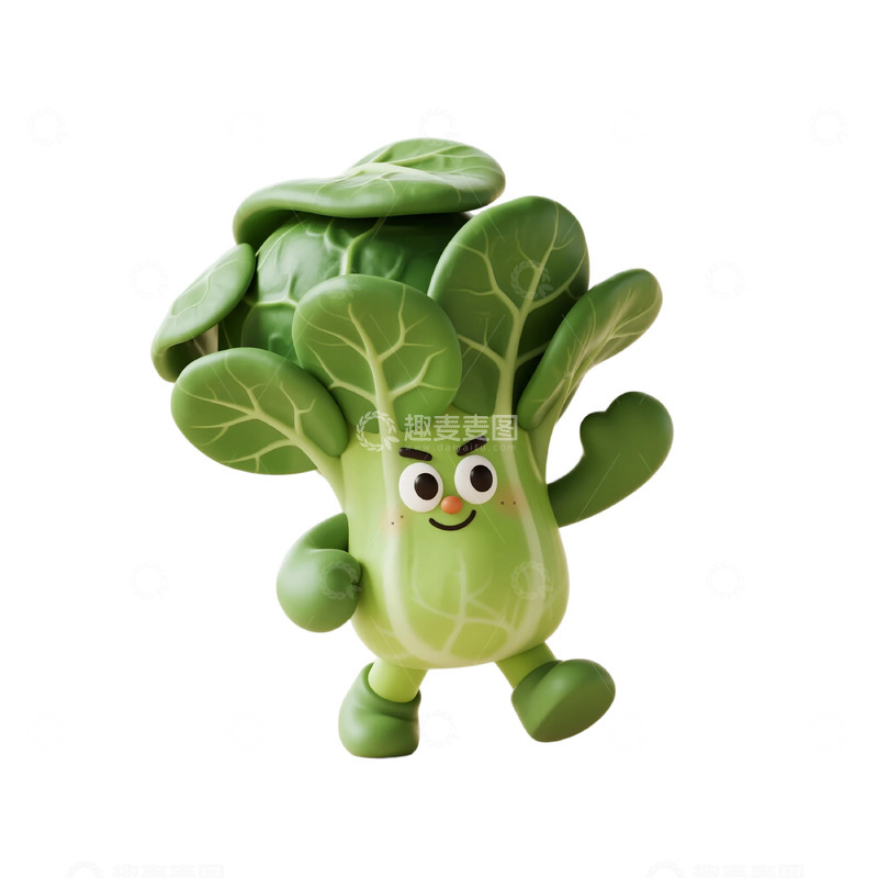 高清大图下载【趣麦麦图】卡通拟人化青菜