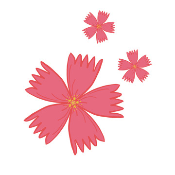 卡通风粉色花朵插画