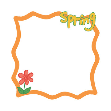 春日花卉边框装饰素材