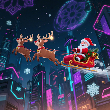 圣诞节赛博朋克风