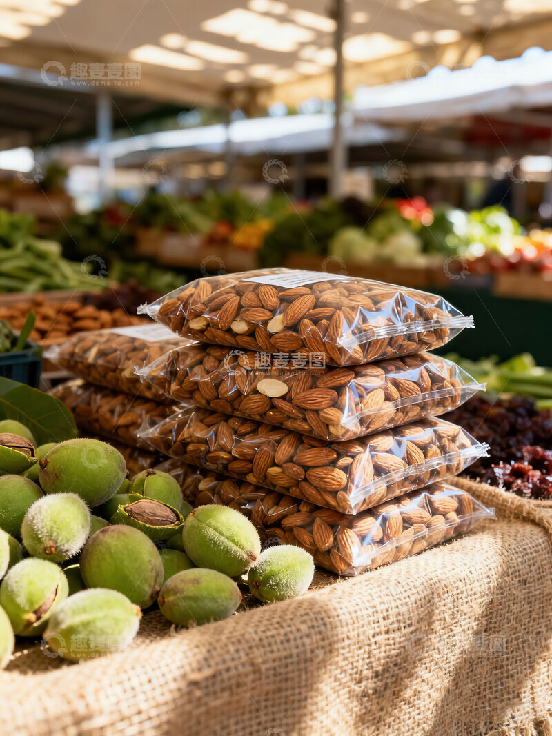高清大图下载【趣麦麦图】杏仁  美白  健脑  