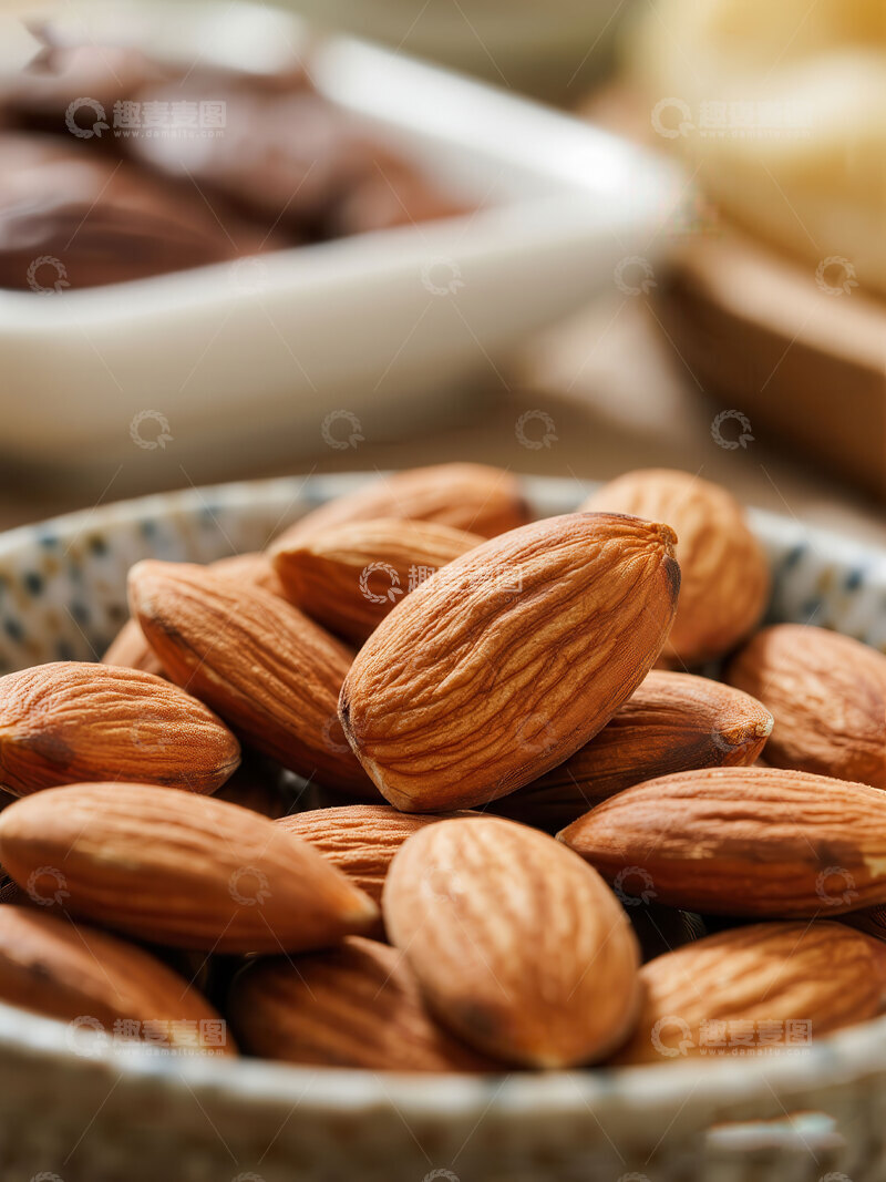 高清大图下载【趣麦麦图】杏仁  美白  零食