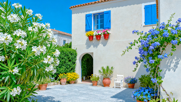 地中海风情庭院美景摄影图片