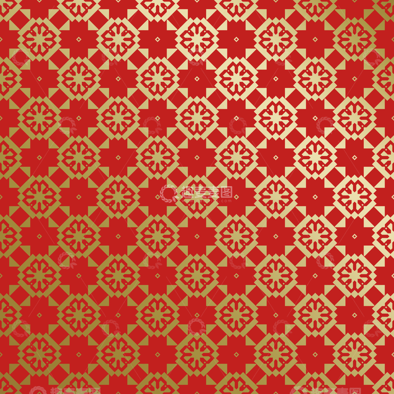 源文件下载【趣麦麦图】-红金中式喜庆花纹背景291