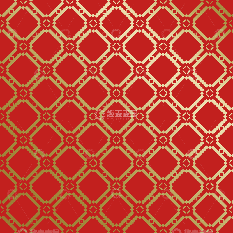源文件下载【趣麦麦图】-红金中式喜庆花纹背景285