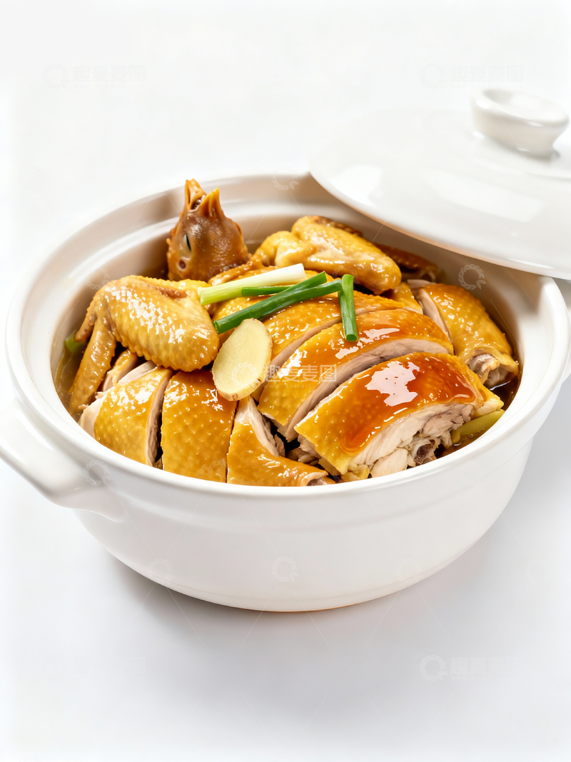 源文件下载【趣麦麦图】白色砂锅里的豉油鸡4