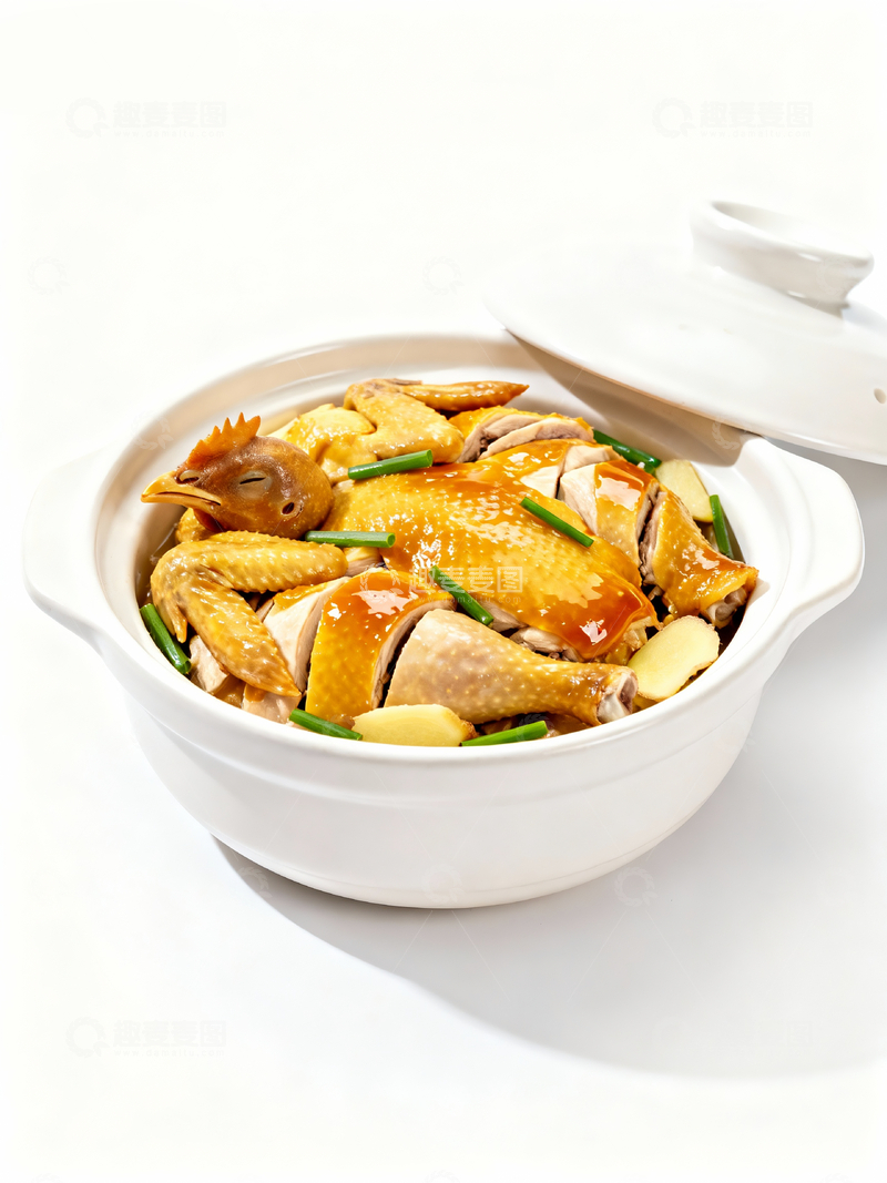 源文件下载【趣麦麦图】白色砂锅里的豉油鸡3