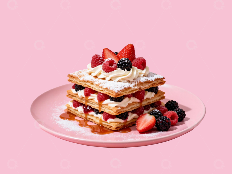 源文件下载【趣麦麦图】莓果拿破仑酥1