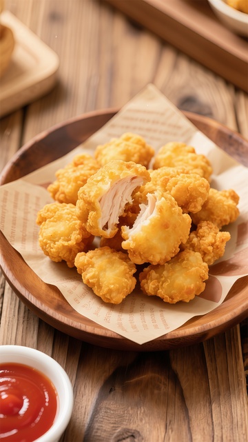 金黄炸鸡块美食摄影