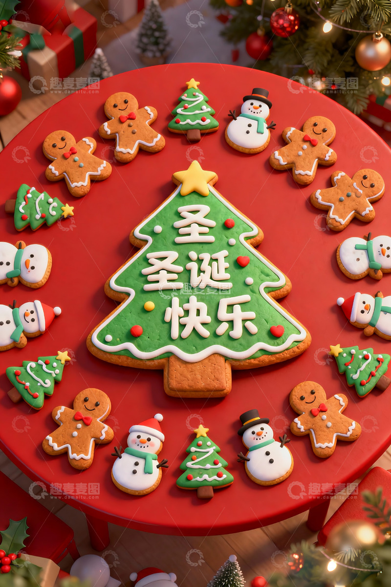 高清大图下载【趣麦麦图】圣诞主题的饼干