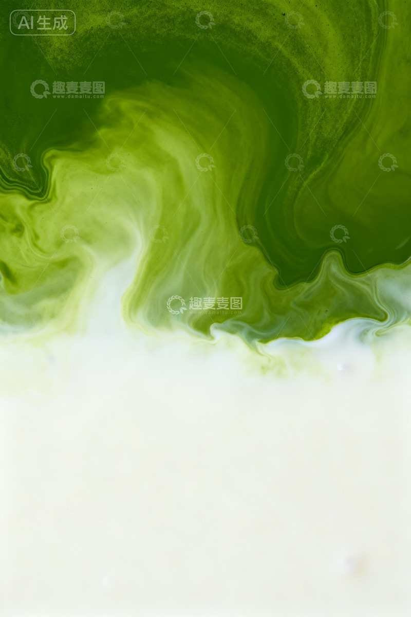 高清大图下载【趣麦麦图】抹茶和牛奶相融画面1