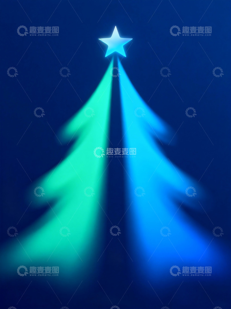 高清大图下载【趣麦麦图】简约渐变圣诞树
