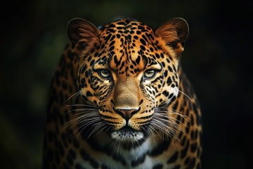 花豹正视图摄影