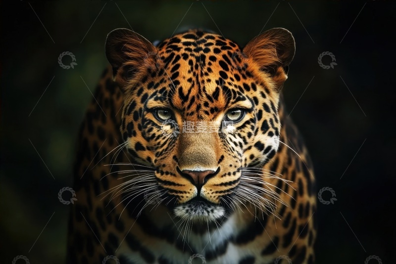 高清大图下载【趣麦麦图】花豹正视图摄影