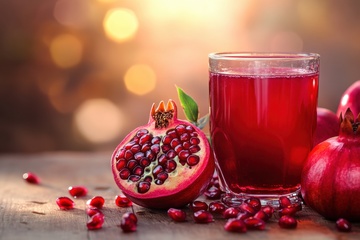 一杯红色的石榴汁