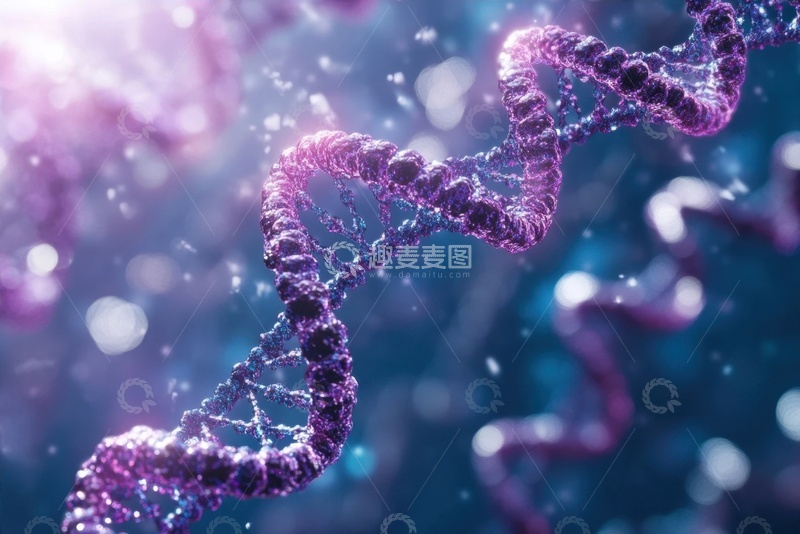 高清大图下载【趣麦麦图】旋转的基因链条