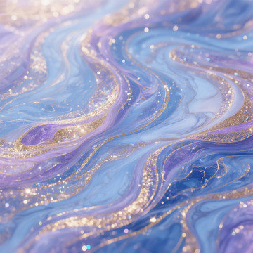 梦幻蓝紫流体艺术装饰画