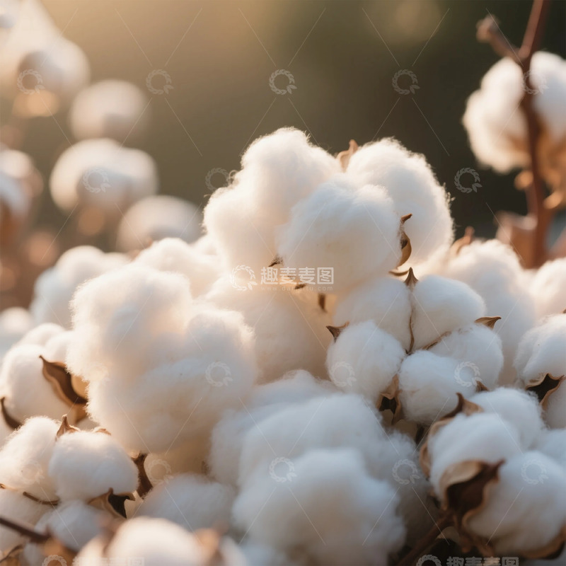 高清大图下载【趣麦麦图】棉田丰收白棉球自然光照摄影