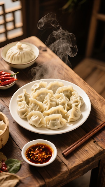 中式美食饺子餐饮摄影
