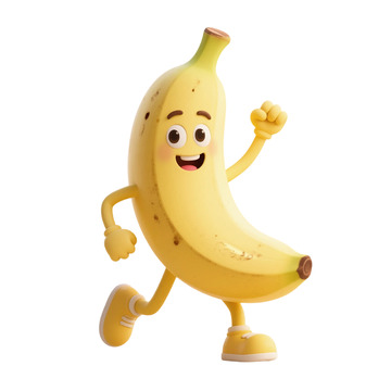 卡通香蕉奔跑表情包