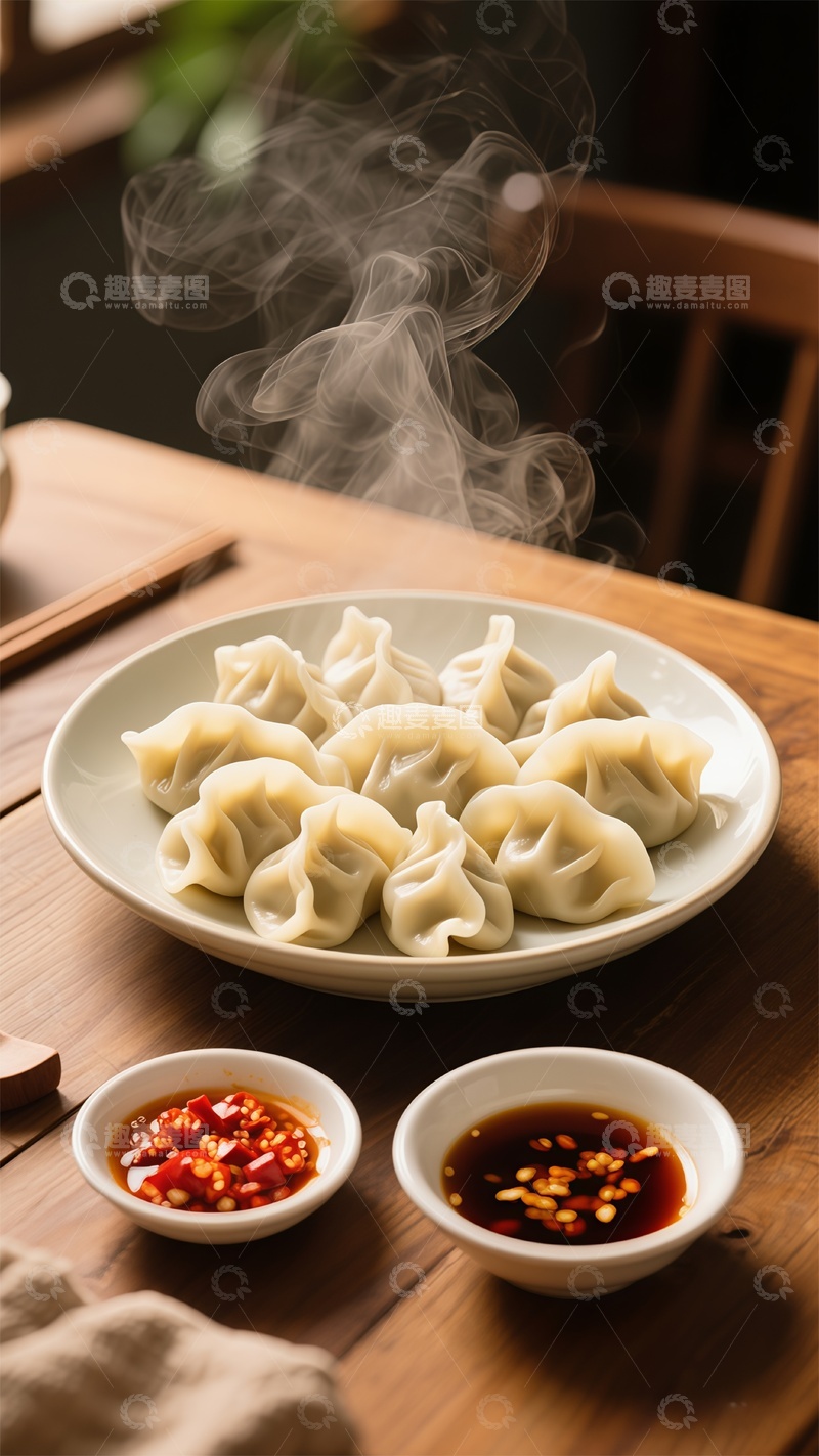 高清大图下载【趣麦麦图】热气腾腾水饺美食摄影