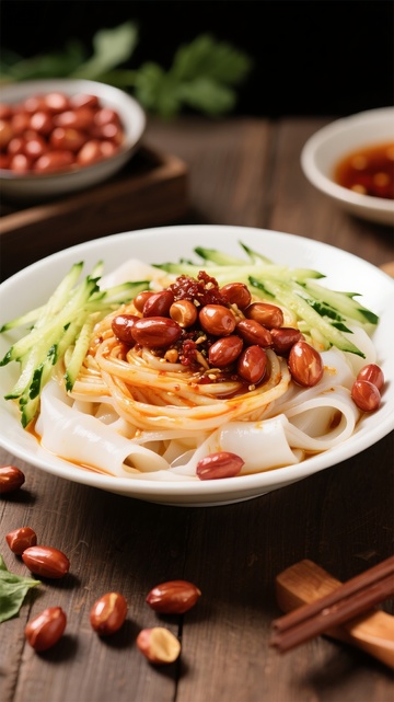 中式凉粉花生美食摄影