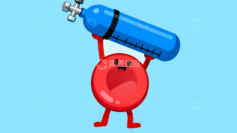 源文件下载【趣麦麦图】-扛着氧气瓶的红细胞1