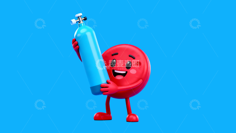 源文件下载【趣麦麦图】-扛着氧气瓶的红细胞5