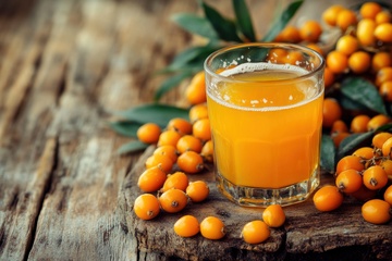 沙棘果和沙棘汁