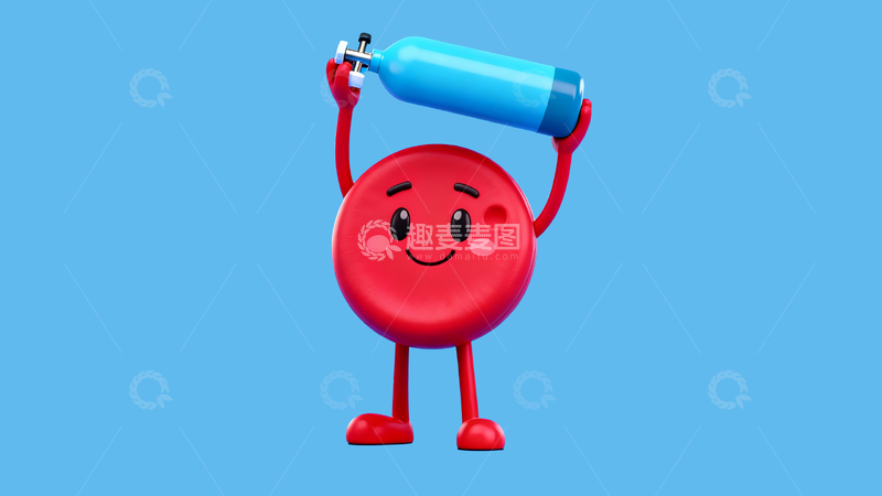 源文件下载【趣麦麦图】-扛着氧气瓶的红细胞2