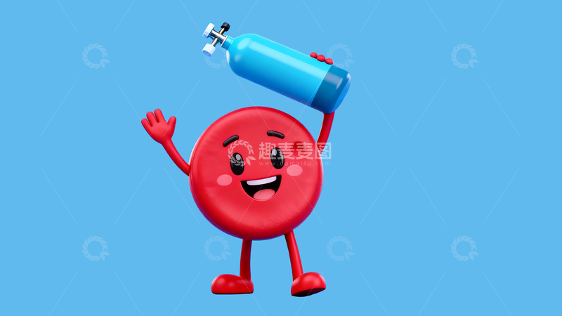 源文件下载【趣麦麦图】-扛着氧气瓶的红细胞3