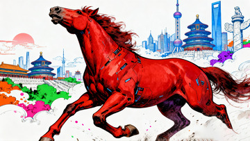 城市骏马奔腾