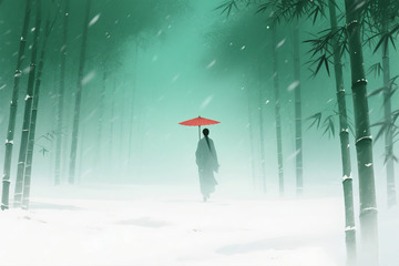 竹林禅意背景