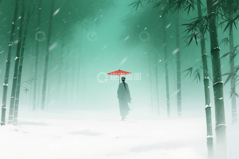 高清大图下载【趣麦麦图】竹林禅意背景