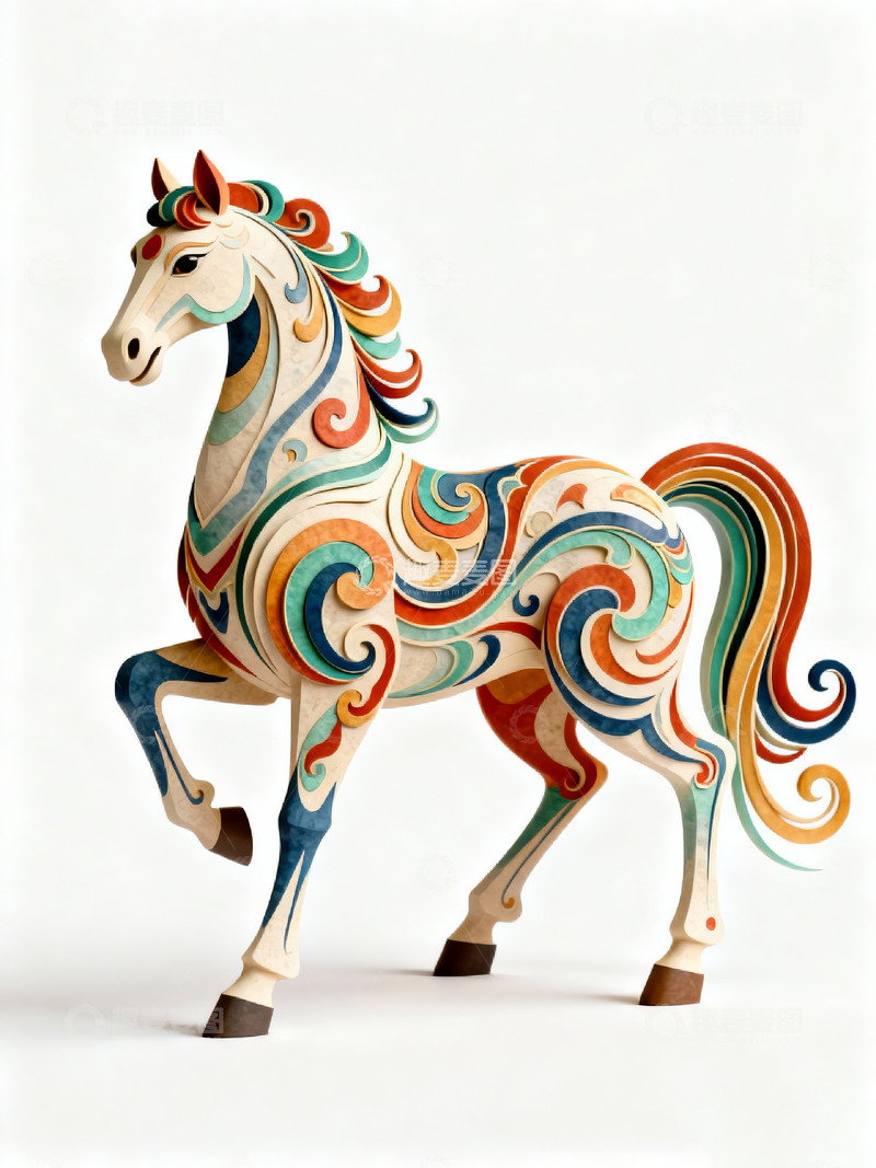 高清大图下载【趣麦麦图】敦煌生肖马4