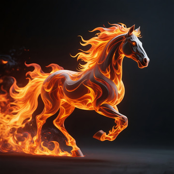 马与火焰融合