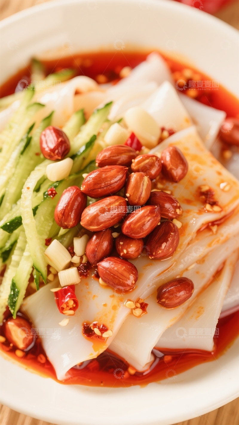 高清大图下载【趣麦麦图】川味凉粉花生黄瓜美食摄影