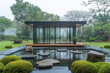 园林玻璃房屋建筑