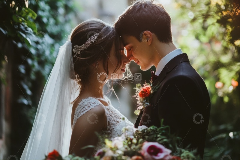 高清大图下载【趣麦麦图】结婚的一对新婚夫妻