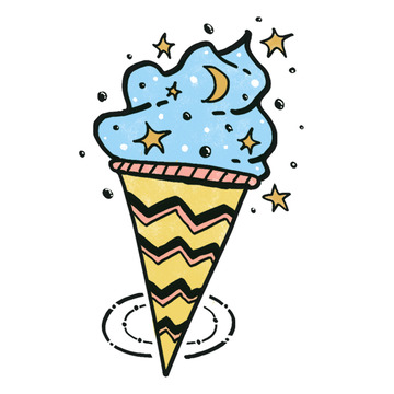 卡通梦幻冰淇淋插画