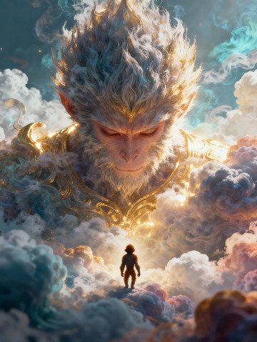 玄幻风格悟空大圣与小猴3