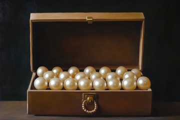 一盒子白色的珍珠