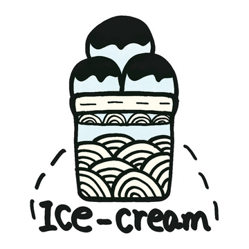 卡通冰淇淋图案简笔画素材