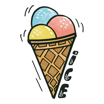 卡通冰淇淋插画设计素材