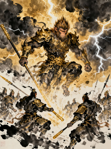 水墨风格魔化孙悟空1