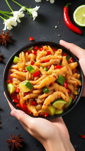 麻辣鸡爪美食摄影