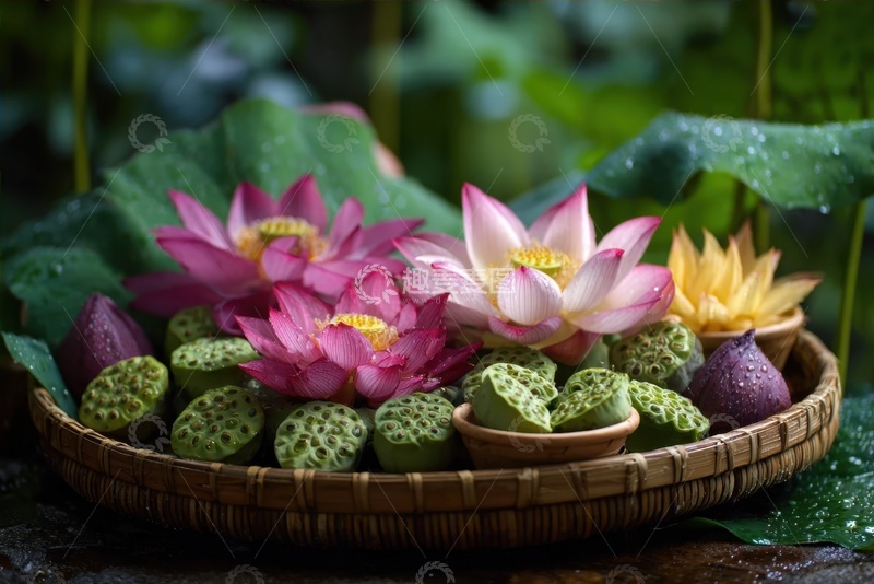 高清大图下载【趣麦麦图】莲花和莲子特写摄影